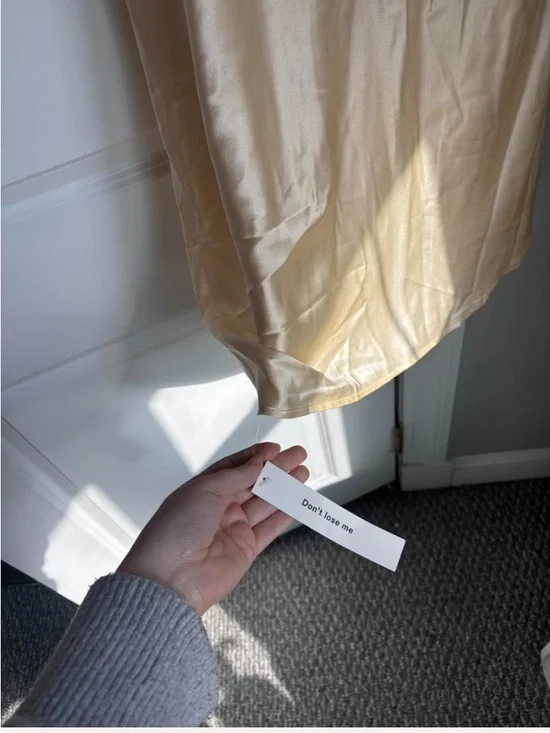 Reformation Layla silk skirt in color sugar - Picture 4 of 7